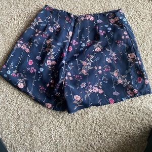 High waisted floral shorts